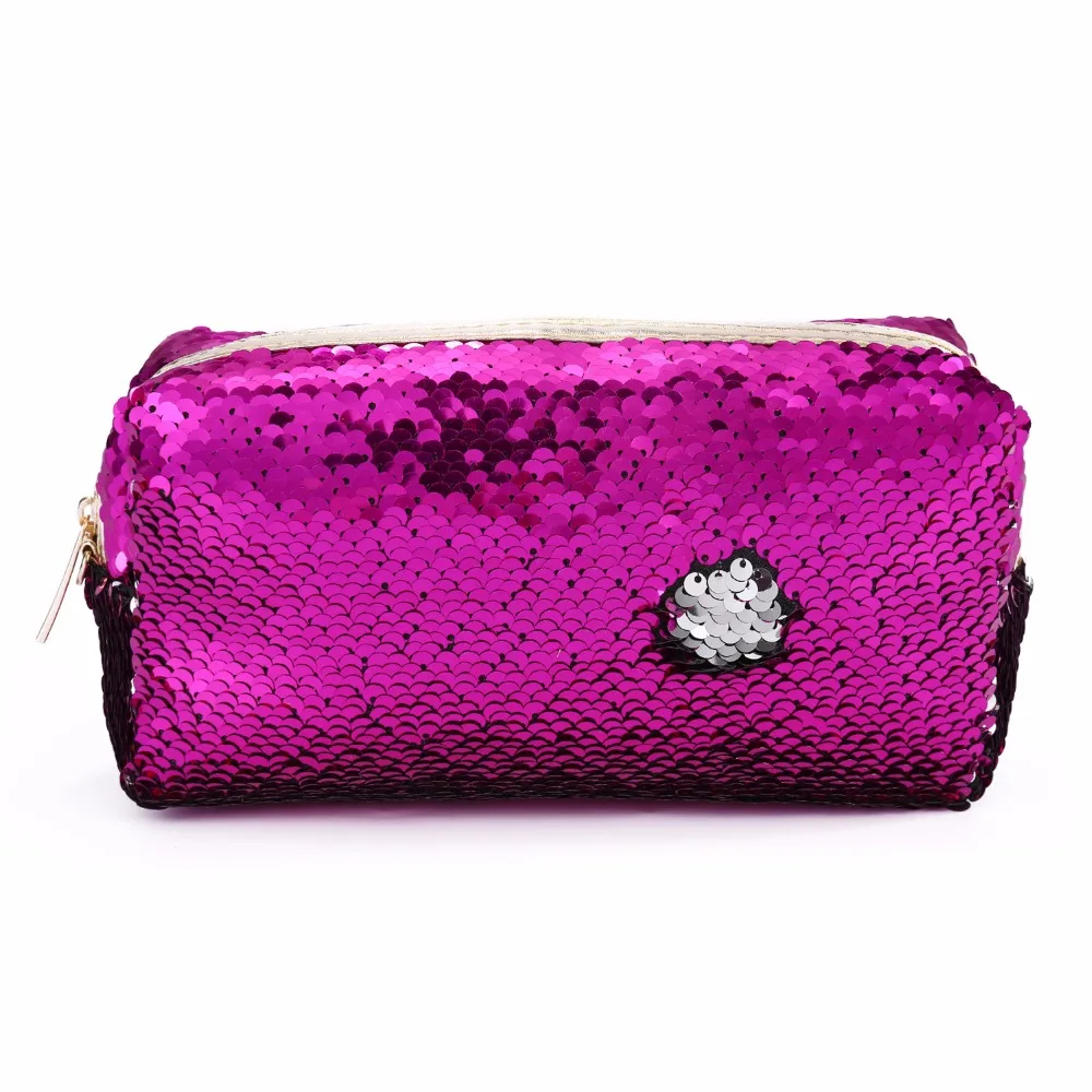 

Free Shipping 2 pcs Wedding Bridesmaid gift Purse Bag Bacholerrete Party gifts Sequins Glitter Women Makeup Case Cosmetic Bags