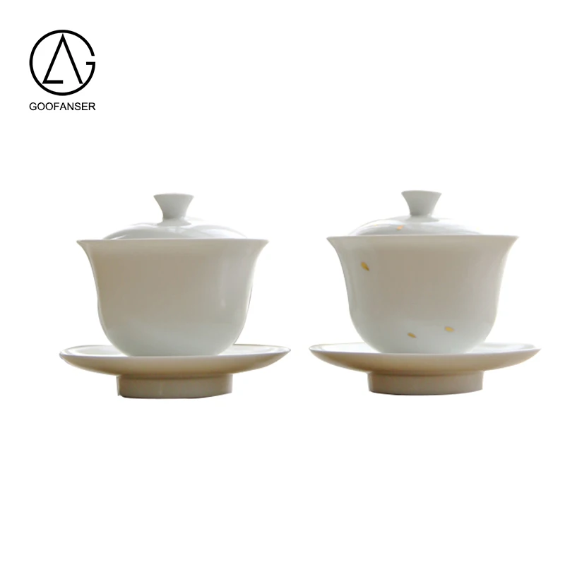 Goofanser Цзиндэчжэнь Керамика Gaiwan ручной работы китайский кунг фу Чай