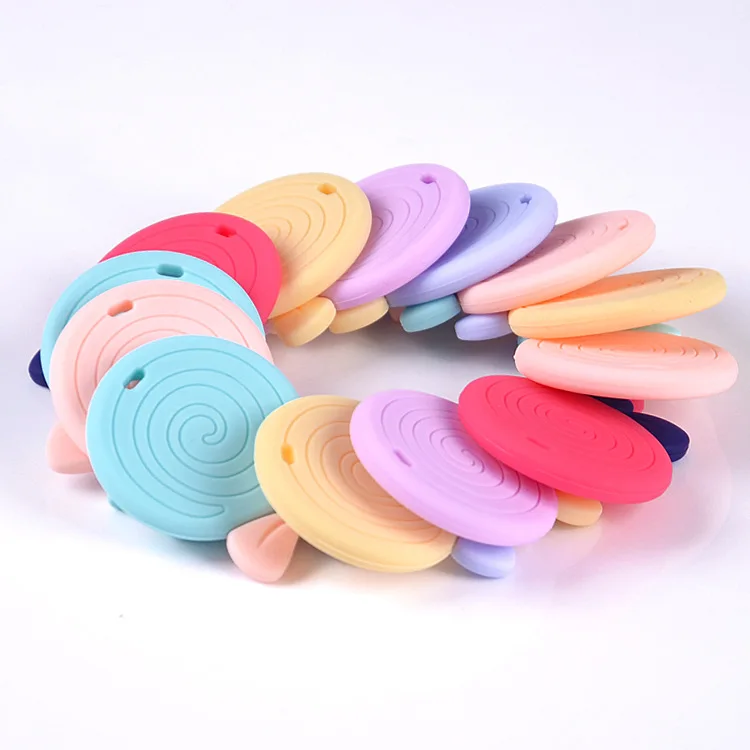 Lollipop Teether Slicone Siclica Get FDA Baby Chewable Necklace Toy Silicone Beads T | Мать и ребенок