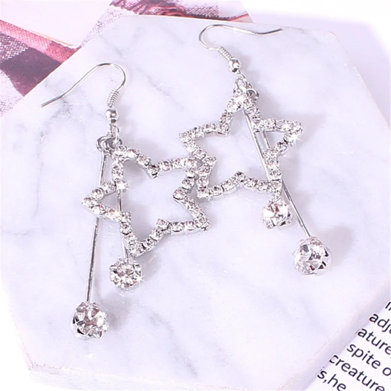 2019 горячие модные серьги гвоздики женские Bijoux Кристалл горный хрусталь полые