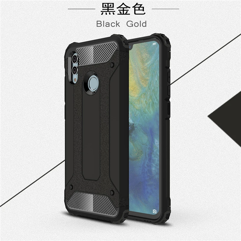 Black Тяжелый бронированный чехол для huawei Honor 6X 6C 7C 7A Pro 8C 8A P Smart Plus Nova 3i 4 2 s lite тонкий гибридный жесткий чехол для телефона - Цвет: Black