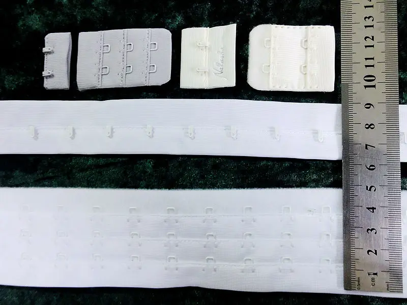 3/4 дюймов 5 см лента широкая diy крючки для бюстгальтеров три ряда хаки белый черный зеленый мягкая лента с замшевой 2 ярдов/партия Крючки из нержавеющей стали
