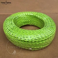 100m meter 20 75mm vintage twisted electrical wire green textile cable edison lamp cord braided retro pendant light lamp wire