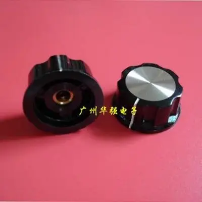 20pcs Skirted Knob A04 For Standard Pots Black D 32mm H 16mm Hole Diameter 6mm