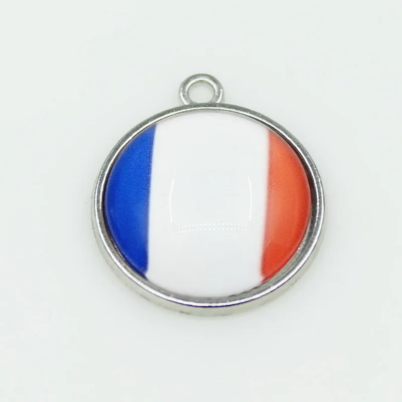 

Flag Of The France 10pcs/lot America Round Crystal Dangle Charms DIY Bracelet Necklace Pendants Jewelry Hanging Charms
