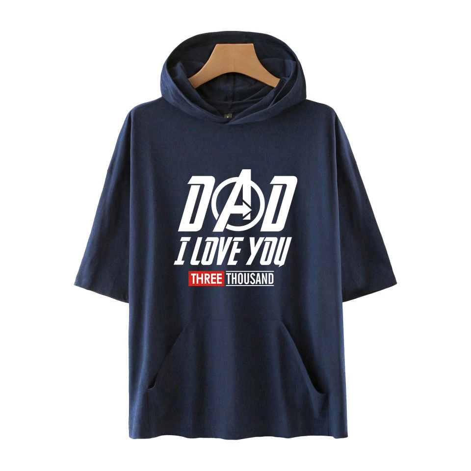Короткая футболка с капюшоном и принтом I Love You|Футболки| |