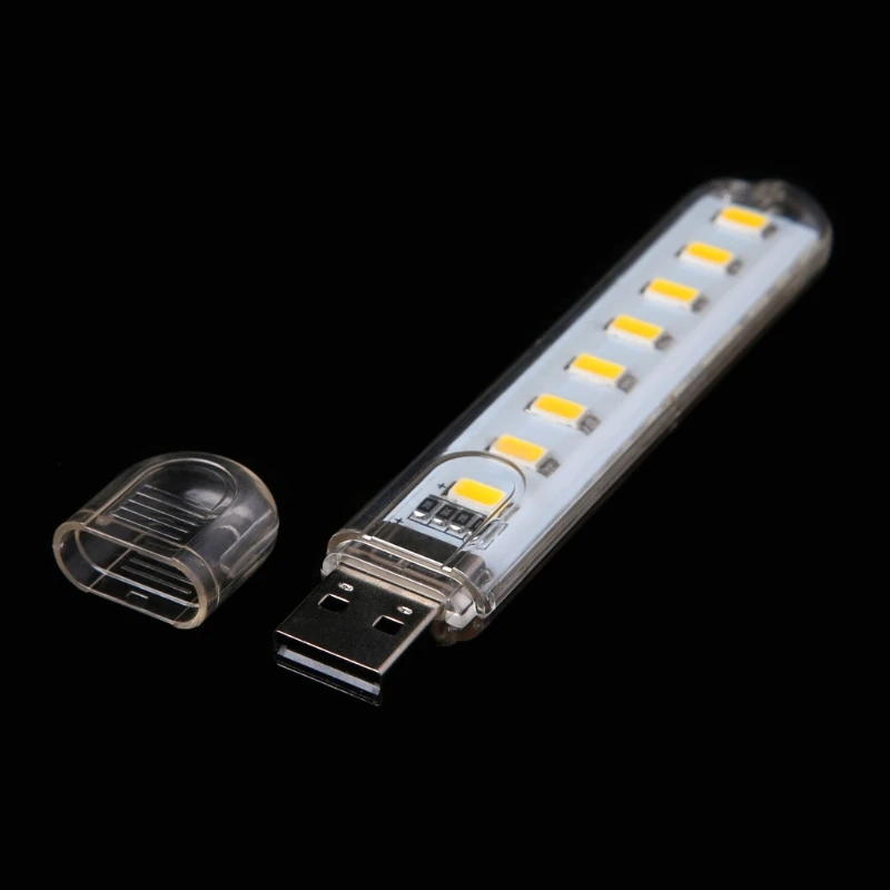 Мини мобильный питания USB Светодиодная лампа DC5V 8 LED компьютер портативный ночник