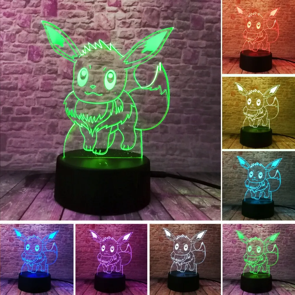Аниме 3D фигурка Pokemon Go Pikachu Eevee маленький Огненный Дракон Pokeball булбазавр ночной