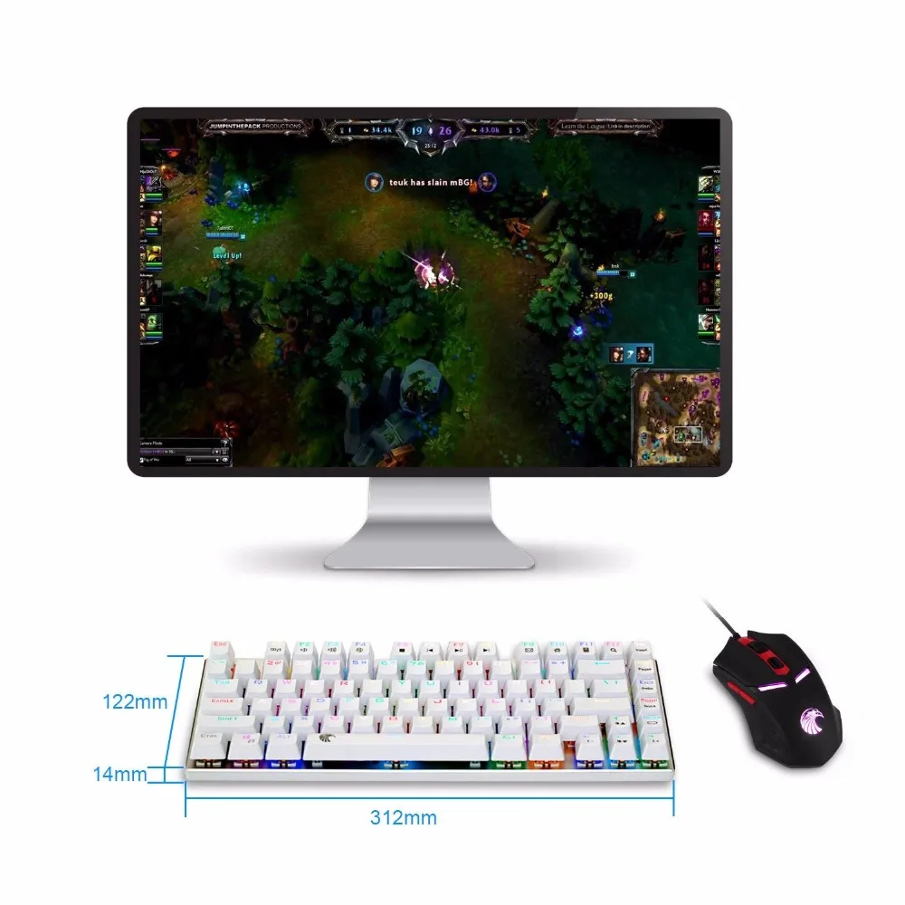 Механическая игровая клавиатура RGB с коричневым переключателем тактильная