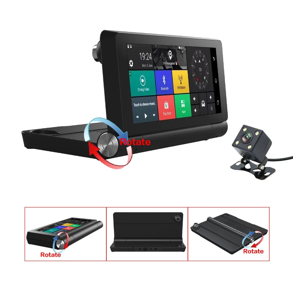 Dealcoo 7' сенсорный экран автомобиля dvr регистраторы камера Android ADAS 4G Wi Fi двойной