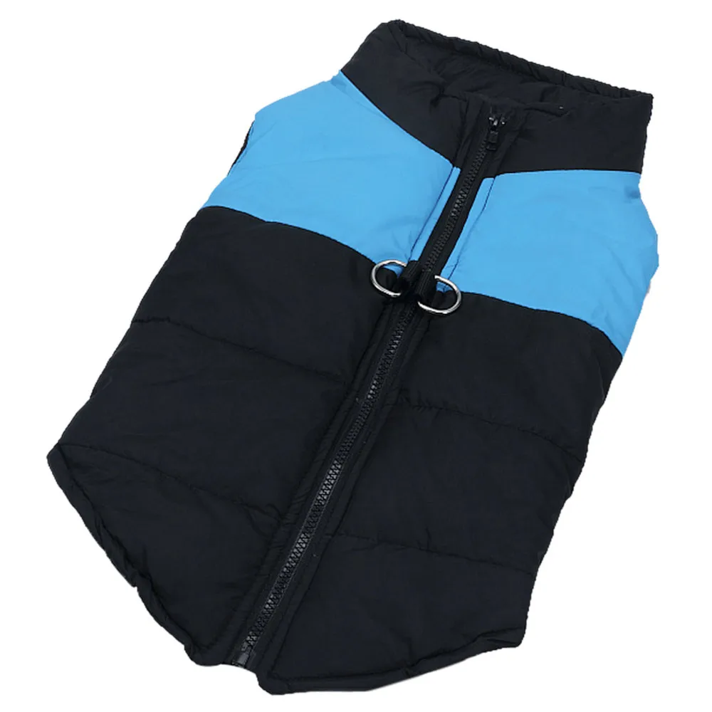 Blue Пальто для домашних собак куртка пэчворк молния одежда для домашних животных зима для маленьких средних пальто для собак крупных пород куртка одежда, принадлежности для домашних питомцев теплая зима - Цвет: Blue