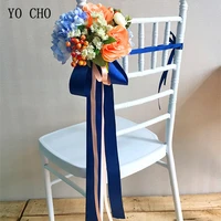 yo cho artificial wedding bridesmaid bouquet silk rose peony diy hanging garden home chair stair pipes church decoration flowers