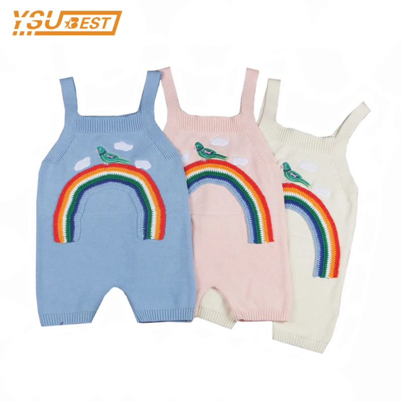 Новинка 2017 вязаные штаны брюки для маленьких девочек с радужной вышивкой