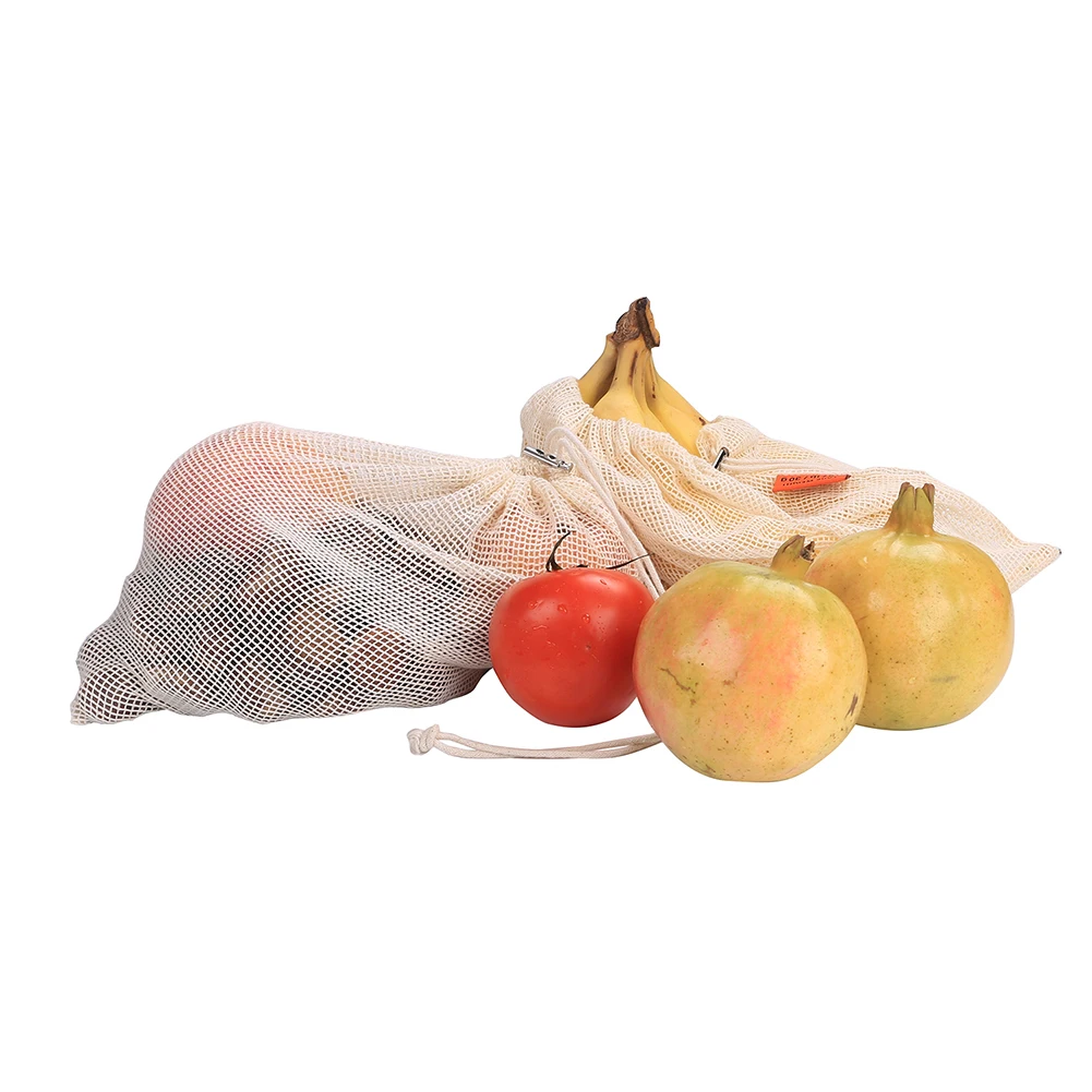 Хлопковые сетчатые мешки для овощей продуктовая сумка многоразовая хлопковая
