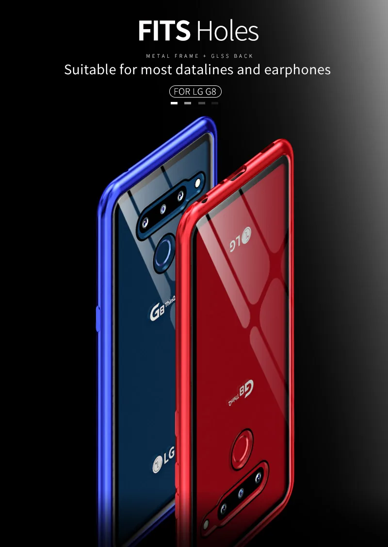 Чехол для LG G8 ThinQ Чехол класса люкс задней панели из закаленного стекла и алюминия металлический бампер чехол для LG G8 ThinQ 2 3 задних Камера с полной защитой от ударов