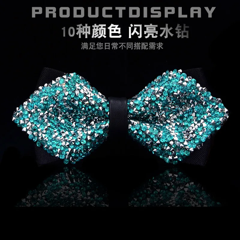 Новая обувь с бантом Кристалл Bling бабочка узел для Мужчины Свадебный банкет праздник для клубных вечеринок Жених сверкающих - Цвет: J37