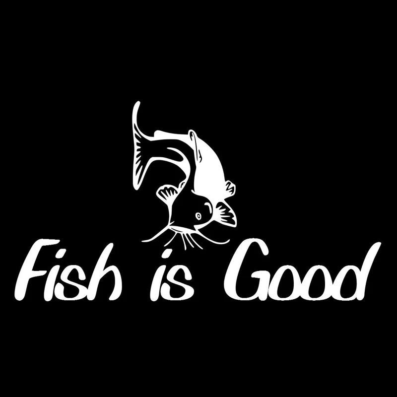 

13.5cm*7.4cm Fish Is Good Fashion Fishing Car Styling Stickers Decals Vinyl S4-0256
