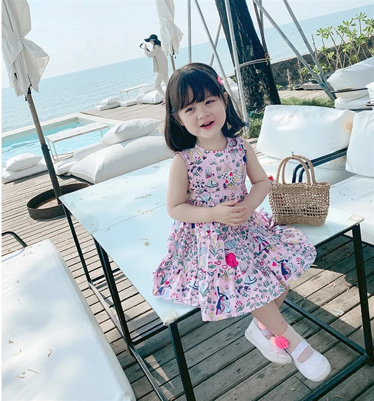 2019 summer baby girls dress party kids clothes clothing Loose cute cotton Princess floral | Детская одежда и обувь