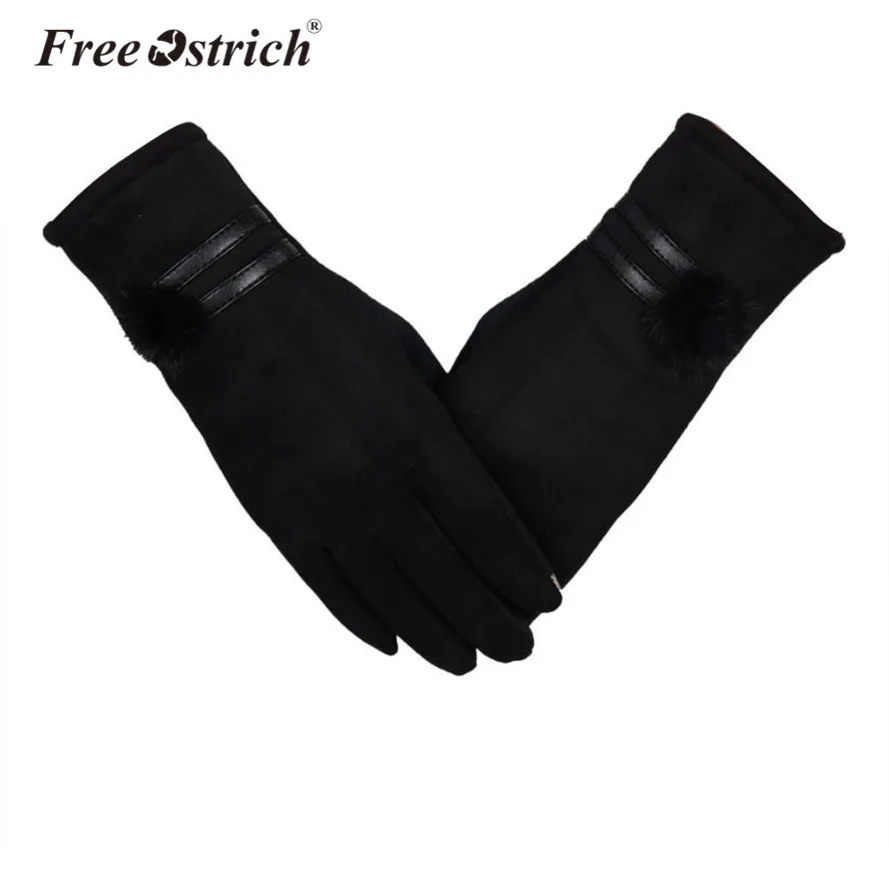 Женские перчатки Free Ostrich зимние теплые модные мягкие из искусственной кожи на