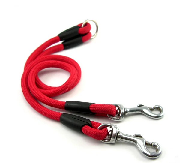 Собачий двойной поводок нейлоновый прогулочный 2 крючка собачий для домашних