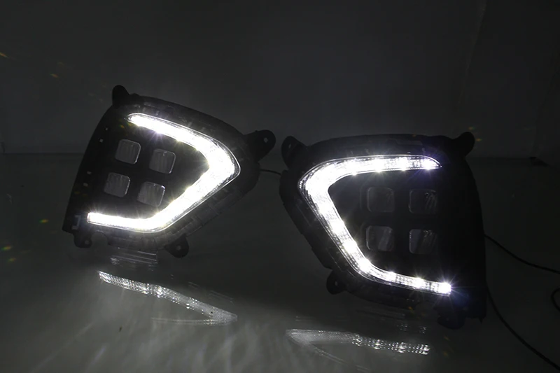 2 шт. DRL для hyundai Creta IX25 Светодиодный дневной ходовой светильник, противотуманная фара с желтым указателем поворота
