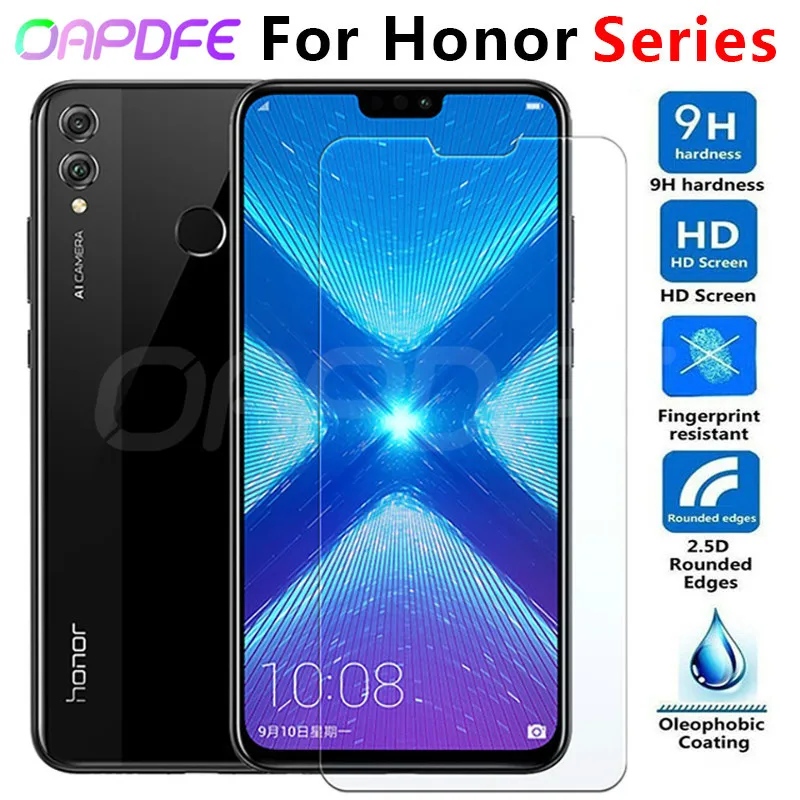 Защитное стекло 9H для huawei Honor 8X 8C 8A V20 V10 V9 Play 9i 10i 20i Note 10 Magic 2, закаленное защитное стекло для экрана