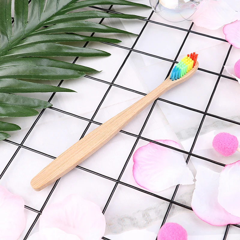 10 шт деревянные зубная щетка &quotРадуга&quot новинка бамбуковая из бамбуковых