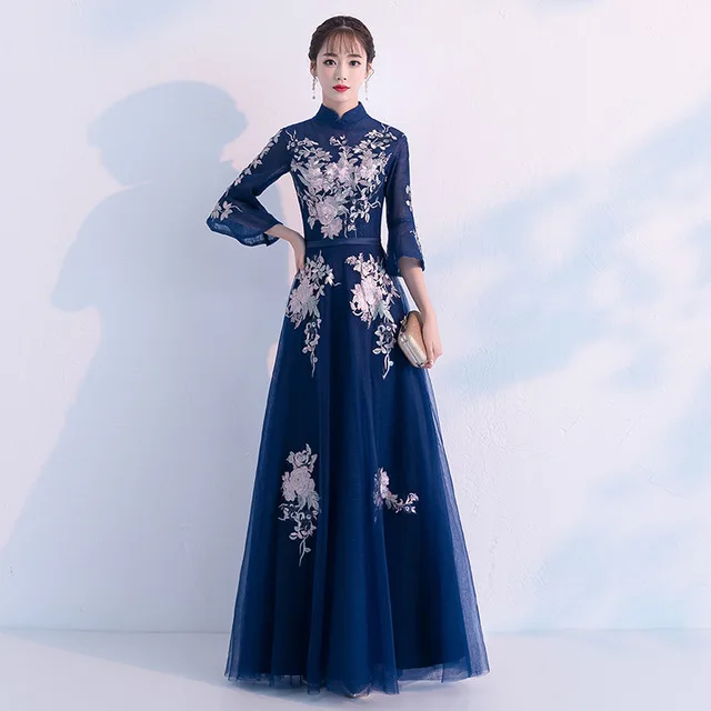 style 7 Сексуальное платье в китайском стиле, женское тонкое, вечерние, длинное, Cheongsam, свадебное платье, роскошное, свадебное, Qipao, модная одежда, Vestido - Цвет: style 7