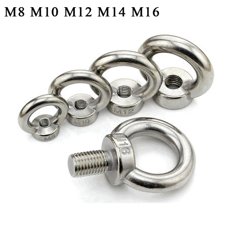 304 Stainless Steel Marine Lifting Eye Nut Ring Thread Shape Fastener Eyebolt M14 M16 |