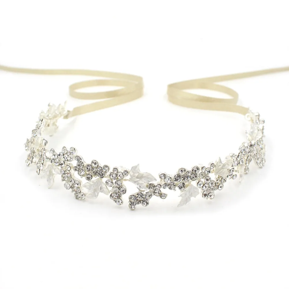 

Bridal Headbands Womens Hair Accessories Silver Pearl Crystal Hairband Flowers For Wedding Dress Accessory O0941
