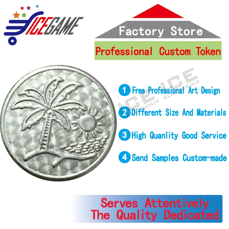 Сделано в Китае монеты Аркада игровой жетон Изготовленный На Заказ Металл s