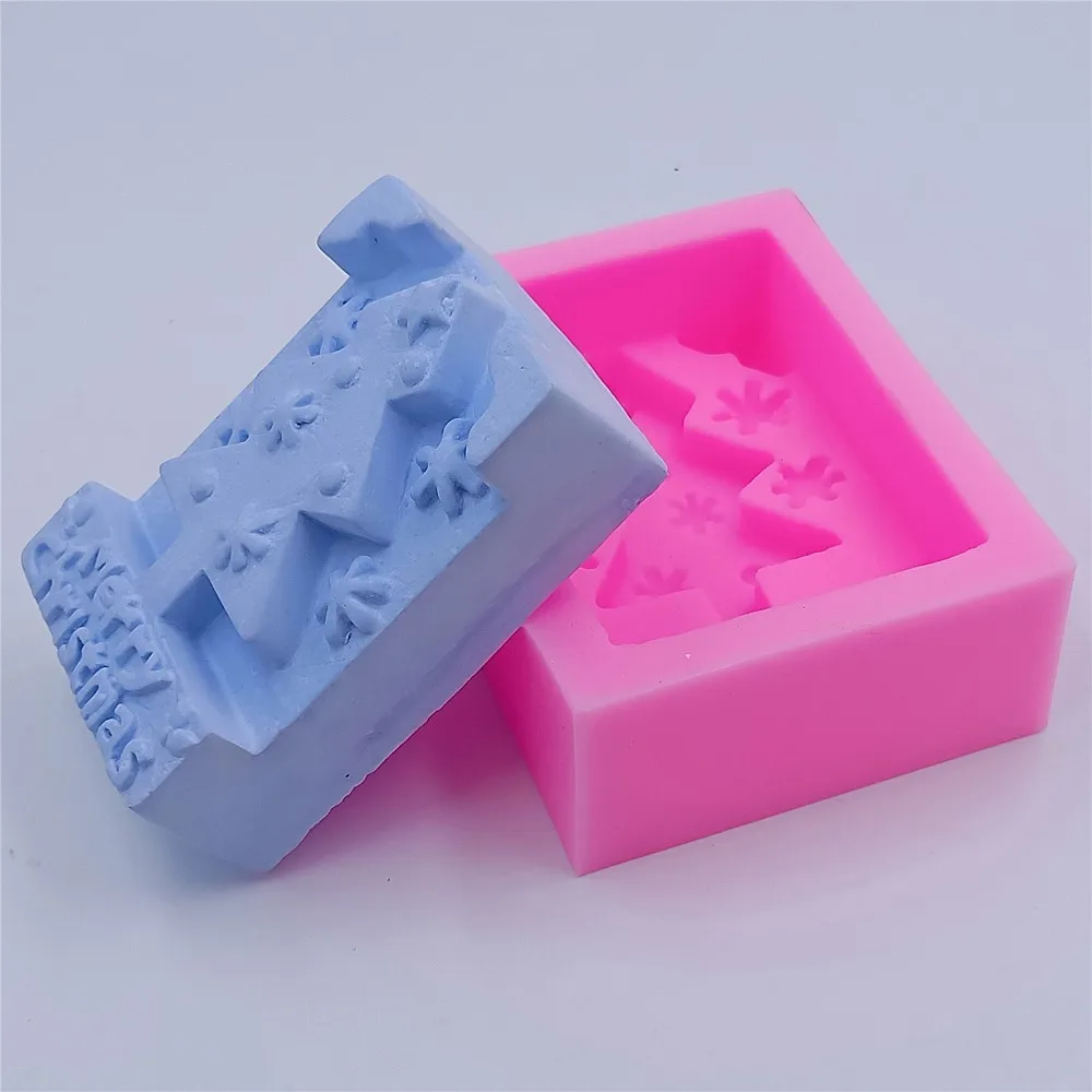 Рождественская елка дизайн форма для мыла ремесла 3D силиконовая украшения