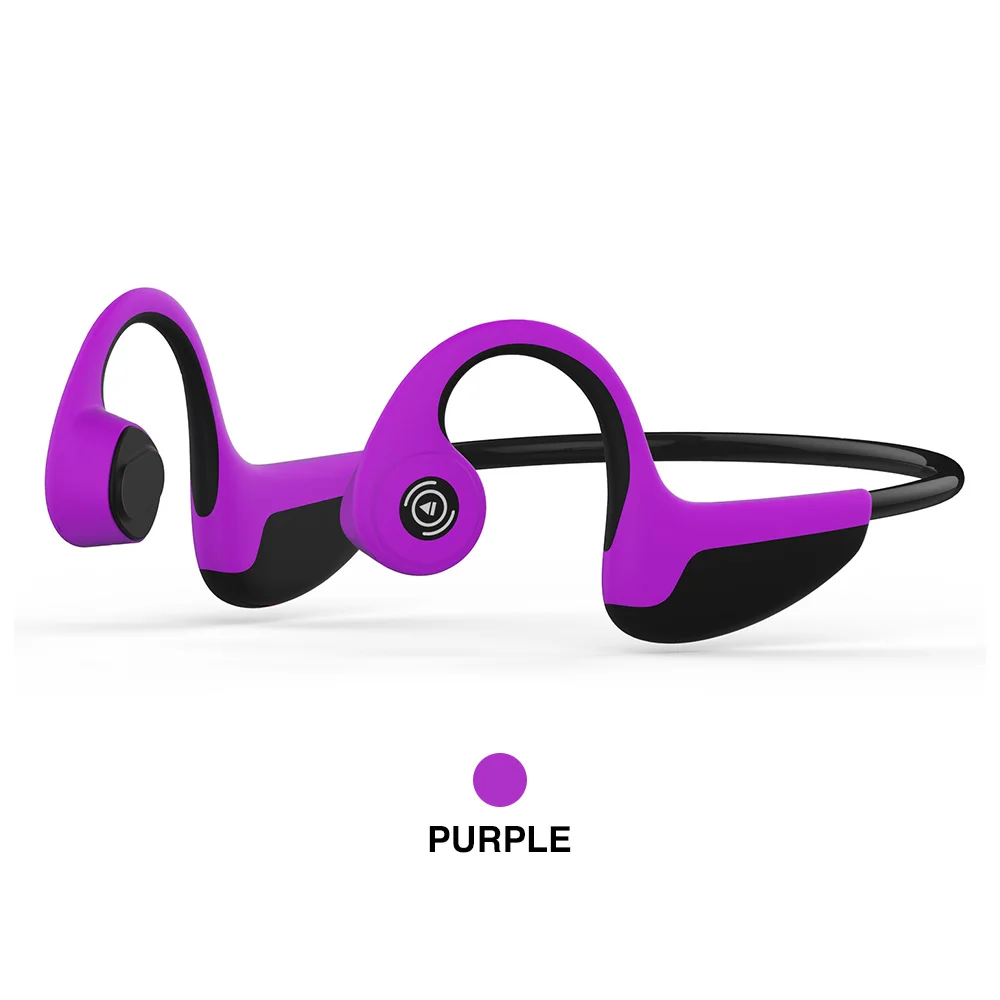 Purple Bluetooth 5,0 S. Wear Z8 Беспроводные наушники с костной проводимостью, наушники для спорта на открытом воздухе, гарнитура с микрофоном, гарнитуры с громкой связью - Цвет: Purple