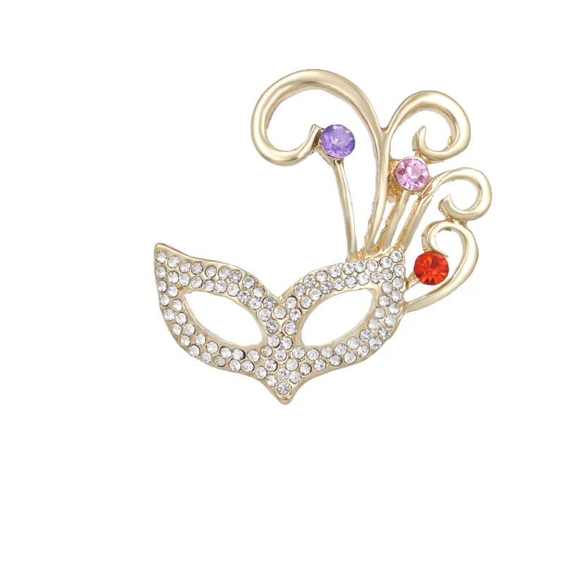 Женская Брошь в виде маски лисы с кристаллами | Украшения и аксессуары