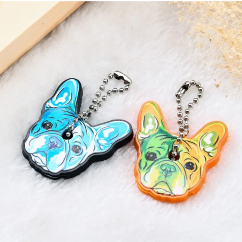 Новинка брелок для ключей с мультяшным бульдогом из ПВХ милый котом в виде собаки