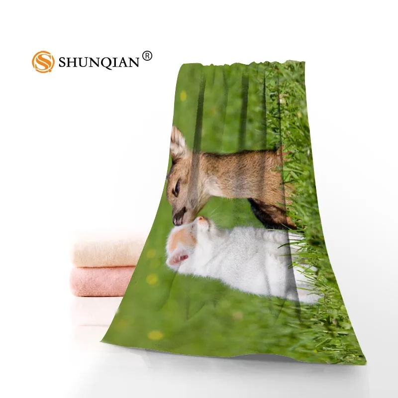 Towels Заказное животное кошка 35x75 см 70x140 см полотенце s для лица банное Полотенце бамбуковое волокно мочалка быстросохнущее спортивное полотенце - Цвет: Towels