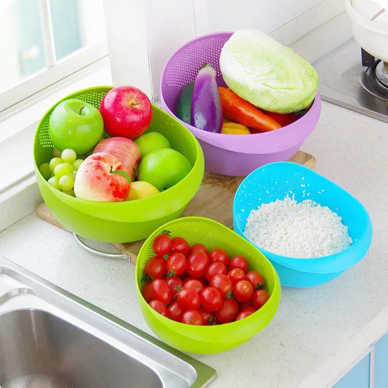 Многофункциональная пластиковая корзина для мытья риса фруктов и овощей