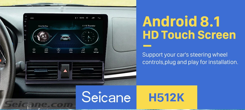Seicane 2Din Android 8,1 10,1 дюймов GPS автомобильный радиоприёмник сенсорный экран WiFi мультимедийный проигрыватель головное устройство для 2013 Toyota Vios