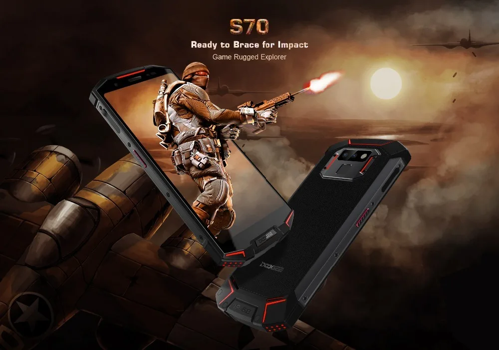 DOOGEE S70 6 ГБ 64GM смартфон 5,9" IP68 IP69K водонепроницаемый Восьмиядерный процессор Helio P23 Android 8,1 игровой телефон беспроводной NFC 5500 мАч