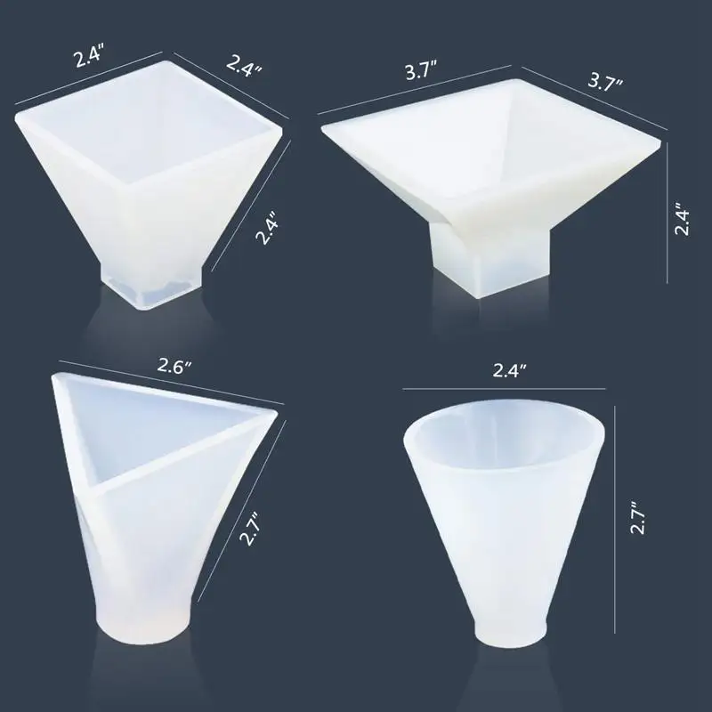4 пакета пирамиды силиконовые формы литья конусные эпоксидные для Orgone украшения