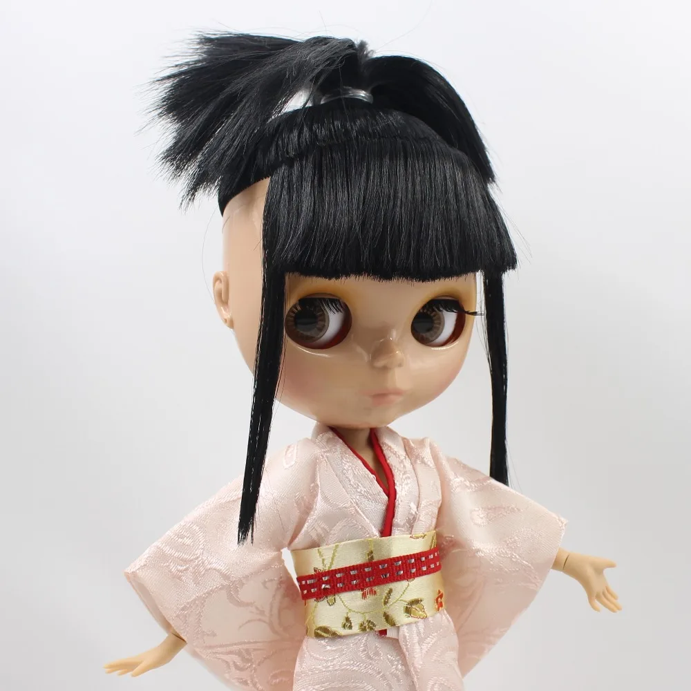 Ледяная шарнирная кукла blyth toy joint body черные волосы загар кожа 1/6 30 см голая кукла