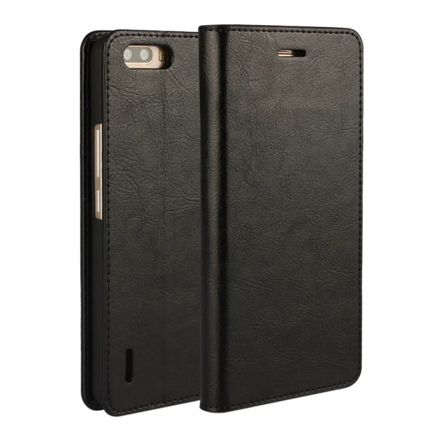 Factory price Luxury For Huawei Honor 6 Plus Genuine Cowhide Leather Flip Case Cover Wallet with Card Slots Holster | Мобильные