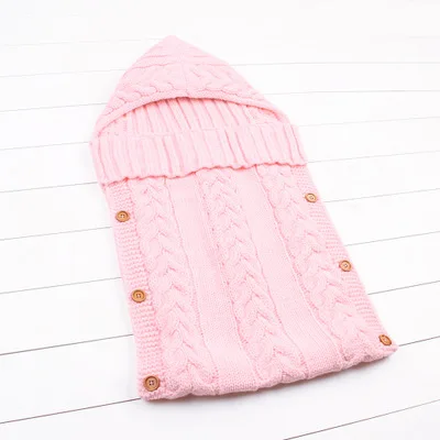 Light pink Детская Пеленка, теплая трикотажная ткань, спальный мешок для новорожденных, детское Пеленальное Одеяло, спальные мешки, детское одеяло для новорожденных - Цвет: Light pink