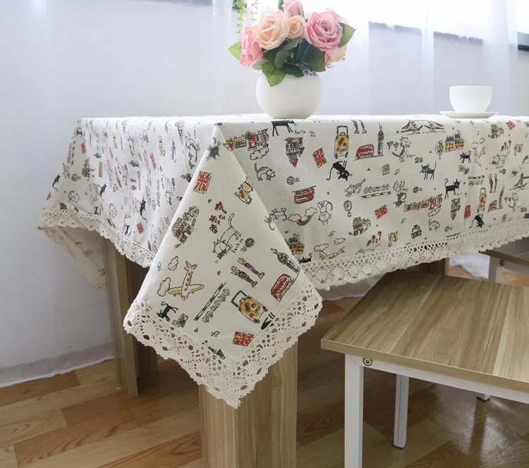 Корейский мультфильм кошки скатерть дом/вечерние/Декор для обеденного стола домашний стол/холодильник лен хлопок пылезащитный чехол