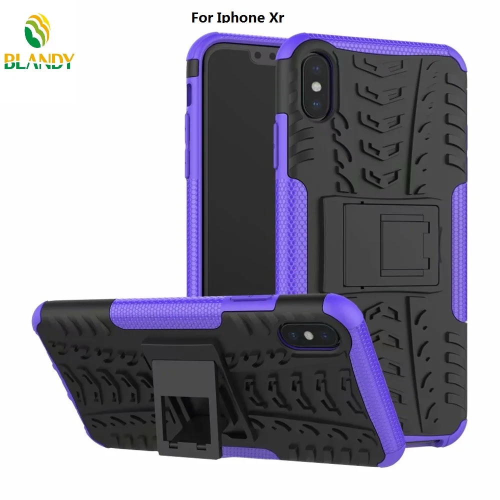 

10pcs/lot For Iphone Xs max Xr 2 in1 Hybrid TPU + PC stand Case For iphone X 8 7 PLUS