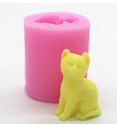 3D милый кот Силиконовые формы для мыла ручной работы свечи и глины инструменты