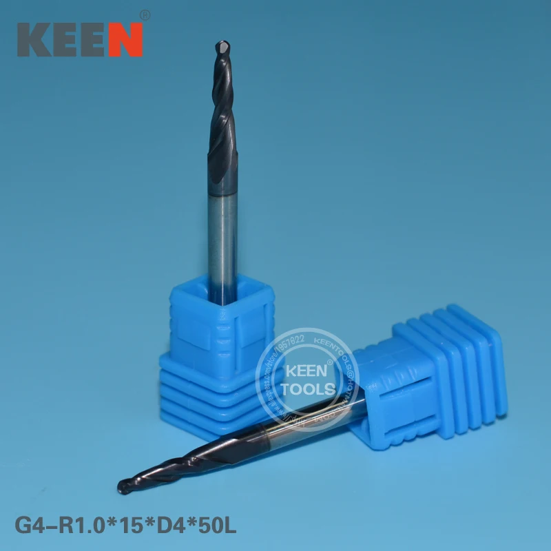 R1.0 * 15H D4 50L конические Концевая фреза импортный инструмент из карбида вольфрама