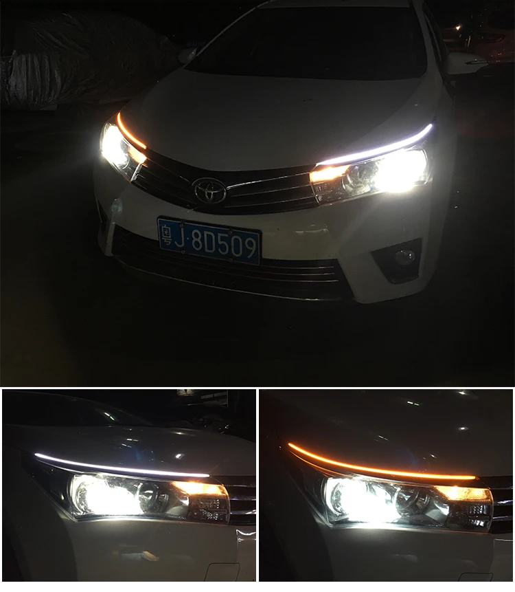 2 шт. авто лампы для автомобилей DRL светодиодный дневные ходовые огни аксессуары для стайлинга автомобилей указатель поворота полосы Фары в сборе