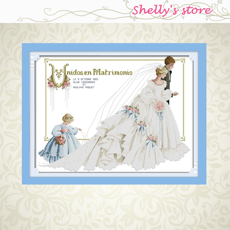 Wedding series lovers Happy Sweet painting counted or Stamped DMC 11CT 14CT Chinese Cross Stitch kits embroidery needlework Set |