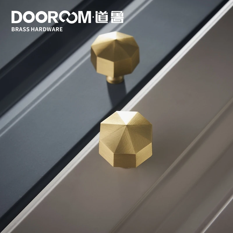 Dooroom твердая латунь мебельные ручки скандинавские простые американские Восьмиугольные шкаф комод Обувной Ящик выдвижные ручки